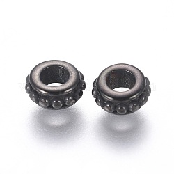 304 из нержавеющей стали разделительные бусины, кольцо, металлический черный, 6.5x3 мм, отверстие : 3 мм