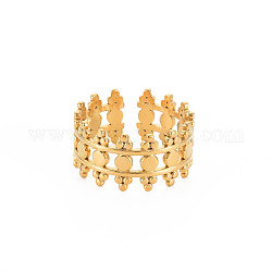 Chapado en iones (ip) 304 anillo de puño abierto de triángulo de acero inoxidable para mujer, sin níquel, real 18k chapado en oro, nosotros tamaño 10 1/2 (20.1 mm)