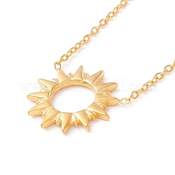 Placage ionique (ip) 304 collier pendentif soleil en acier inoxydable pour femme, or, 16.53 pouce (42 cm)