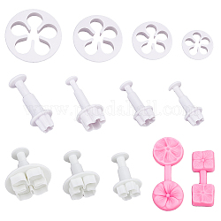 SUPERFINDINGS DIY Clay Accessories, Including Plastic Clay Cutters Set and Silicone Clay Modeling Tool, Flower, Mixed Color, 1.9~8.8x0.9~6.8cm
