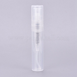ポリプロピレン（pp）スプレーボトル  細かいミストスプレーとダストキャップ付き  詰め替え可能な香水瓶  透明  6.55x1.2cm  容量：3ml（0.1液量オンス）