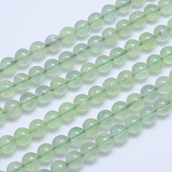 Rondes prehnite naturelle perles brins, AA grade, 8mm, Trou: 1mm, Environ 47 pcs/chapelet, 15.5 pouce