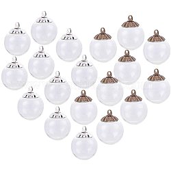 DIY Pendant Making, with Glass Globe Beads, for Stud Earring Fings or Crafts and Brass Pendants Bails, For Glass Globe Bottle, Mixed Color, 16mm, Hole: 4mm