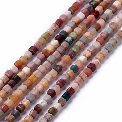 Natürliche Achat Perlen Stränge, facettiert, Würfel, 2x2x2 mm, Bohrung: 0.5 mm, ca. 166~167 Stk. / Strang, 15.35~15.55 Zoll (39~39.5 cm)
