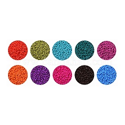 8/0 perle da forno in vetro per vernice, tondo, colore misto, 8/0, 3mm, Foro: 1 mm, 10 colori, su 2000pcs / colore, 20000 set