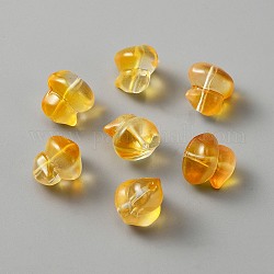 Perles vernissées manuelles, canard, verge d'or, 12x12x1mm, Trou: 1mm