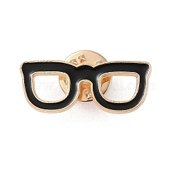先生の日のテーマラックメッキライトゴールド合金ブローチ  エナメルピン  眼鏡  16x28x1.5mm