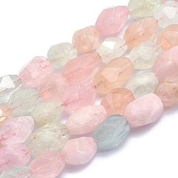 Chapelets de perles en morganite naturelle, ovale, facette, 14~17x10~11mm, Trou: 1mm, Environ 28~29 pcs/chapelet, 15.3 pouce (39 cm)