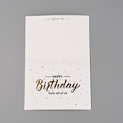 Beschichtete Papierkarten, mit Goldprägungswort, Rechteck, Farbig, Geburtstag themenorientiertes Muster, 14x9.5x0.04 cm