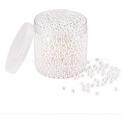Pandahall élite environ 1500 pièces 8 mm blanc pas de trous / plastique abs non percé perles de perles imitées pour les remplisseurs de vase table dispersion fête de mariage décoration de la maison