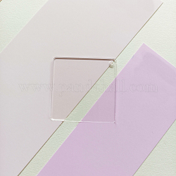 Disque acrylique transparent gros pendentifs, ébauches acryliques, carrée, clair, 50x2mm