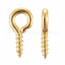 Chiodi a chiodo perno di ferro vite perno, per mezzo forato perle, oro, 8x4x1mm, Foro: 2 mm