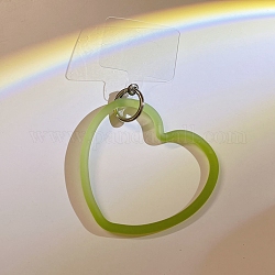 Lanière de téléphone en silicone avec boucle en forme de cœur, lanière de poignet avec porte-clés en plastique et alliage, olive, 10x10.5 cm