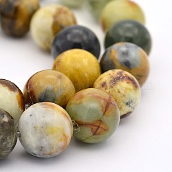 Rondes jade naturelle perles brins, 12mm, Trou: 1mm, Environ 33 pcs/chapelet, 15.5 pouce