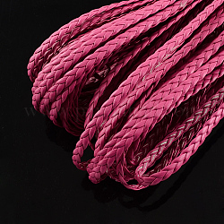 Плетеные имитация кожаные шнуры, фурнитура елочки для браслета, средне фиолетовый красный, 5x2 мм, около 109.36 ярда (100 м) / пачка