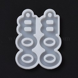 DIY Word BOO Pendants Silicone Molds, Resin Casting Molds, For UV Resin, Epoxy Resin Jewelry Making, Halloween Theme, White, 52x39x4mm, Hole: 3mm, Inner Diameter: 49x18mm