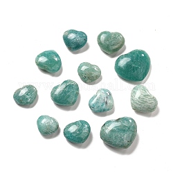Amazzonite naturale cuore amore pietre, pietre di palma tascabili per il bilanciamento del reiki, 24.5~41x27.5~49x12~18mm