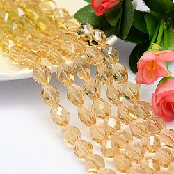 Faceted Polyhedron Imitation Austrian Crystal Bead Strands, Grade AAA, Moccasin, 13x10mm, Hole: 0.9~1mm, about 30pcs/strand, 15.7 inch