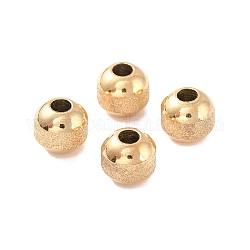 Ion Plating(IP) Textured 304 Stainless Steel Beads, Round, Golden, 6mm, Hole: 2mm