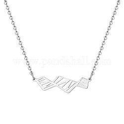 Hohle trapezförmige Edelstahl-Anhänger-Halsketten für Damen, Edelstahl Farbe, 17.72 Zoll (45 cm)