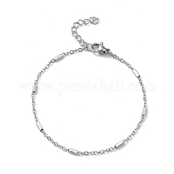304 Stainless Steel Satellite Chain Bracelets for Men Women, Stainless Steel Color, 6-7/8 inch(17.4cm)