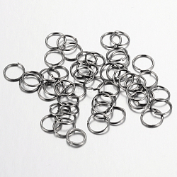 Iron Open Jump Rings, Cadmium Free & Nickel Free & Lead Free, Gunmetal, 21 Gauge, 6x0.7mm, Inner Diameter: 4.6mm, about 11000pcs/1000g