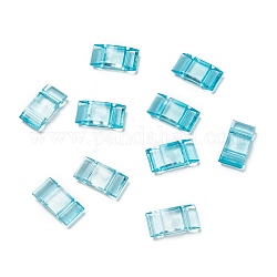 Liens de multi-brins en acrylique transparent, rectangle, bleu profond du ciel, Longueur 17mm,  largeur de 9 mm, épaisseur de 5mm, Trou: 2mm