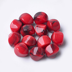 Perline acrilico, stile gemstone imitato, pepite, rosso, 15.5x12x12mm, Foro: 1.8 mm, circa 310pcs/500g