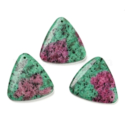 Pendentifs en rubis naturels, triangle, 46x46x6.2mm, Trou: 2mm