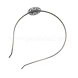 Fasce per capelli di ferro, cammello, spazzolato bronzo antico, misura:circa3mm larghezza, 0.8 mm di spessore, 116mm diametro interno , fiore: su 26 mm di larghezza, 34 mm di lunghezza, 0.6 mm di spessore