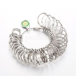 Stainless Steel Ring Sizers Professional Model, Stainless Steel Color, 12~23mm, 33pcs/set