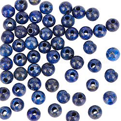OLYCRAFT 50Pcs 6mm Natural Lapis Lazuli Beads 2mm Large Hole Natural Stone Beads Round Loose Beads Round Gemstone Beads Energy Stone for Bracelet Necklace Earring Jewelry Making DIY Crafts
