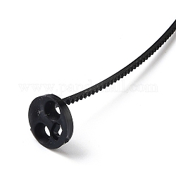 3-Rondelle botones de plástico, sin coser, negro, 94x10mm, agujero: 2 mm, 30 unidades / bolsa