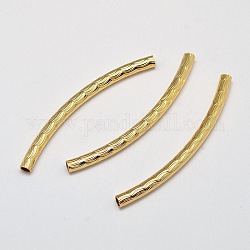 Ottone curvo tubo di perline, perline a tubo curvo, cadmio & nichel &piombo libero, oro, 45x3mm, Foro: 1.5 mm