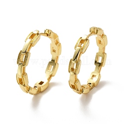 Rack Plating Brass Cable Chain Shape Hoop Earrings for Women, Cadmium Free & Lead Free, Real 18K Gold Plated, 27x4mm, Pin: 1mm