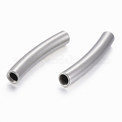 304 perline tubo in acciaio inox, curvo, colore acciaio inossidabile, 25x4mm, Foro: 3 mm