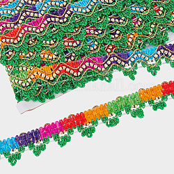 Cinta de encaje ondulado de filigrana, forma de triángulo, para accesorios de vestir, verde, 1 pulgada (25 mm), aproximadamente 9.84 yarda (9 m) / tarjeta