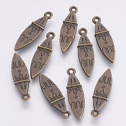 Tibetan Style Alloy Pendants, Lead Free and Cadmium Free and Nickel Free, Horse Eye, Antique Bronze, 24x6x2.5mm, Hole: 1.5mm
