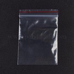 Sacs en plastique à fermeture éclair, sacs d'emballage refermables, joint haut, sac auto-scellant, rectangle, rouge, 7x5 cm, épaisseur unilatérale : 1.8 mil (0.045 mm), 100 pcs /sachet 