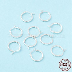 925 Sterling Silber Reifen Ohrringe, stämmige kleine Huggie-Creolenohrringe für Frauen, Silber, 18.5x17.5x2 mm, Stift: 0.6x1.2 mm