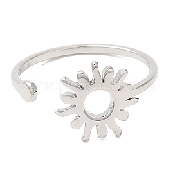 304 anello per polsino aperto da sole in acciaio inossidabile da donna, colore acciaio inossidabile, misura degli stati uniti 6 (16.5mm)