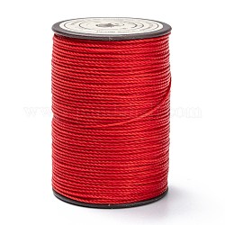 Round Waxed Polyester Thread String, Micro Macrame Cord, Twisted Cord, for Leather Sewing Stitching, Red, 0.65mm, about 87.48 yards(80m)/roll