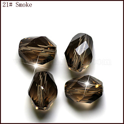 Perles d'imitation cristal autrichien, grade AAA, facette, Toupie, grises , 8x10.5mm, Trou: 0.9~1mm