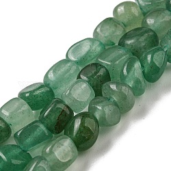 Chapelets de perle verte d'aventurine naturel, pierre roulée, pépites, 3~7.5x4.5~6x3~6mm, Trou: 1mm, Environ 61~66 pcs/chapelet, 15.16''~15.35'' (38.5~39 cm)