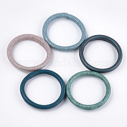 Brazaletes de silicona / llaveros, cubierta de cuero de la PU, para hacer llaveros con brazalete, color mezclado, 3-1/8 pulgada (8 cm)