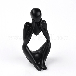 Синтетическая смола украсить, в форме человека, чёрные, 60x51x124 мм