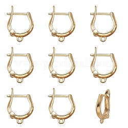 Creolen-Ohrringe aus Messing mit Rack-Beschichtung und Riegelverschluss, golden, 16.5x11x3 mm, Bohrung: 1 mm