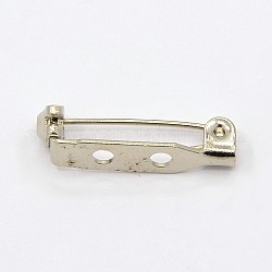 Accessoires broche de barre en fer, couleur d'argent, 21x5x5mm, Trou: 2.5mm, pin: 1 mm