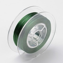 Stringa di cristallo elastico piatto tinto ecologico giapponese, filo per perline elastico, per realizzare bracciali elastici, piatto, verde, 0.6mm, Circa 60m / rotolo (65.62iarde / rotolo)