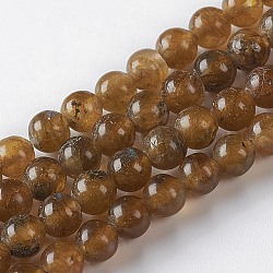 Chapelets de perles en labradorite naturelle , ronde, 4mm, Trou: 1mm, Environ 96~99 pcs/chapelet, 16.14 pouce (41 cm)